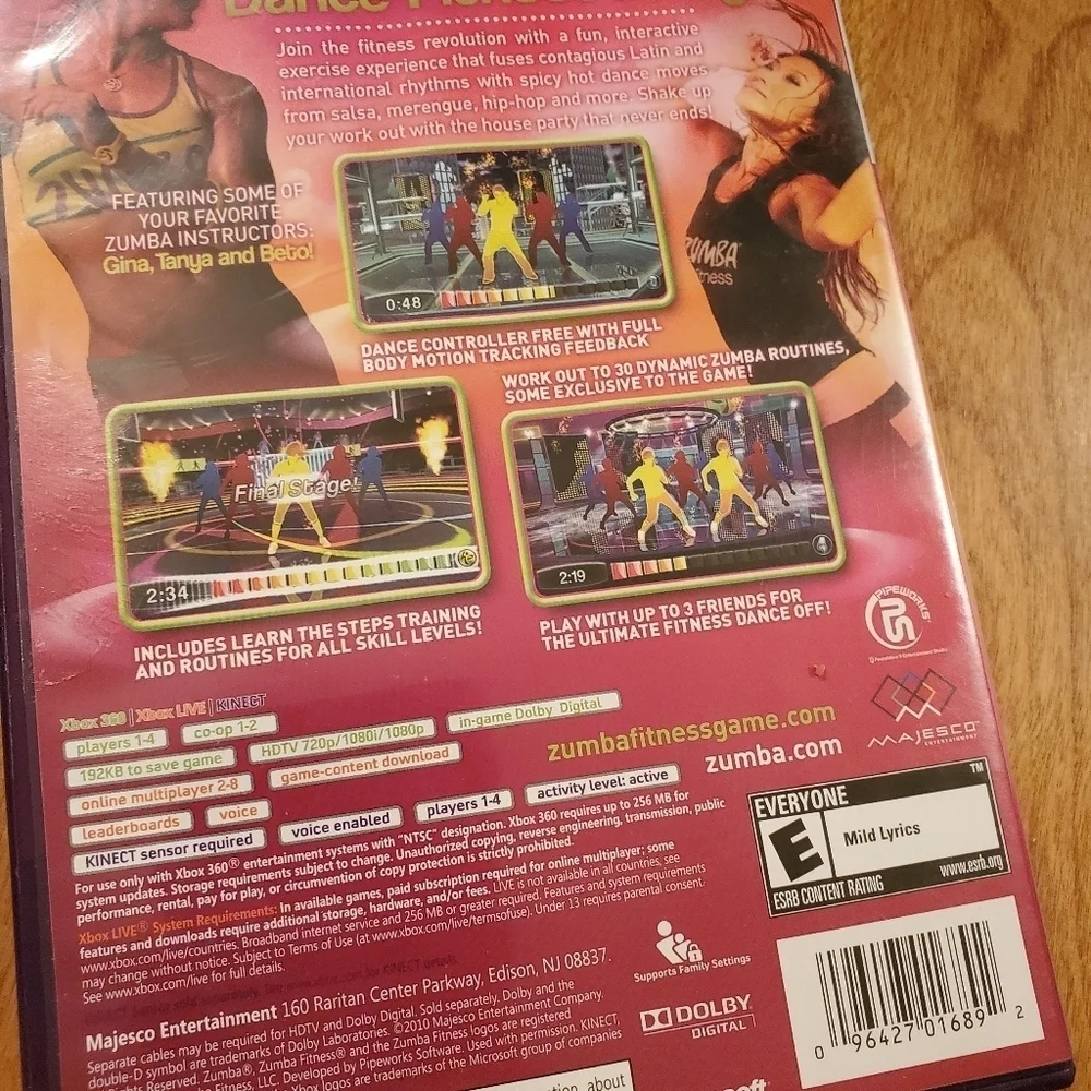 Zumba Fitness for Kinect - 2010 Fitness - Microsoft Xbox 360